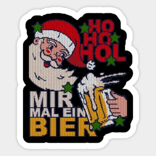 Ho Ho Hol mir Bier - Strickeffekt - Ugly Christmas Sticker